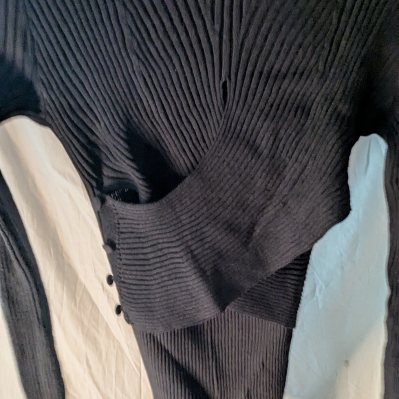 Zara Elegant Black Ribbed Dress - Picture 1 of 3